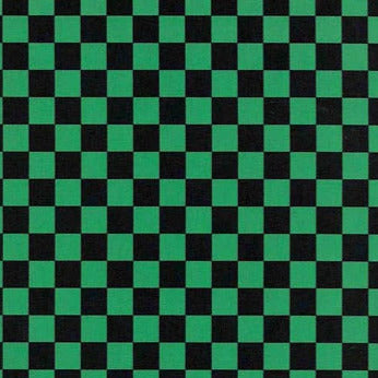 【生地B】市松 緑黒小柄