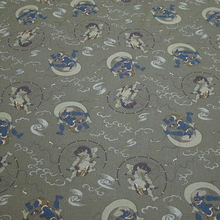 【生地B】風神雷神 薄茶