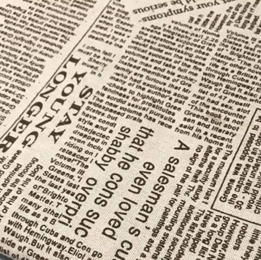 【生地A】英字新聞 ブラウン