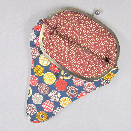 【がま口】 花柄ドビー