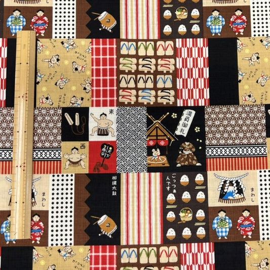 【生地A】関取と和柄