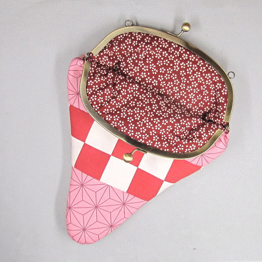 【がま口】 麻の葉&市松と桜小紋