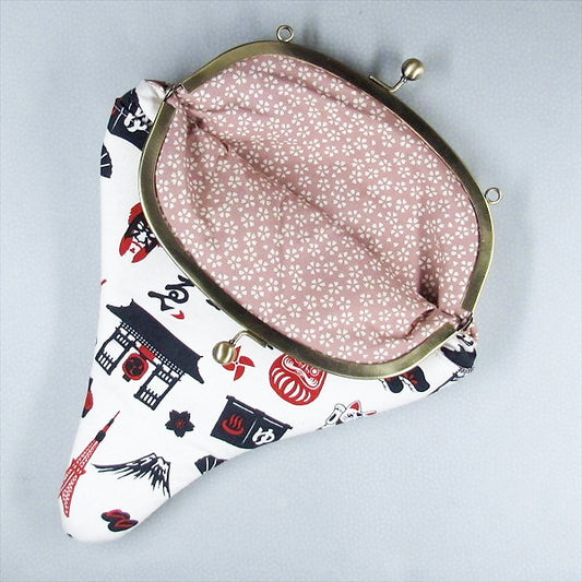 【がま口】 東京と桜小紋