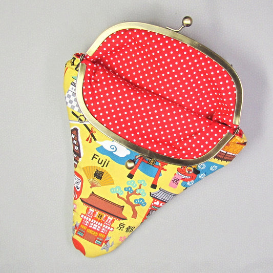 【がま口】 HELLO JAPANとドット