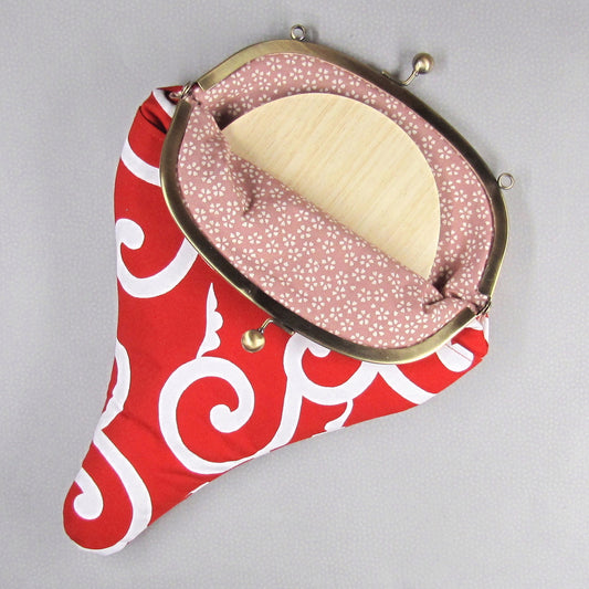 【がま口】 唐草と桜小紋