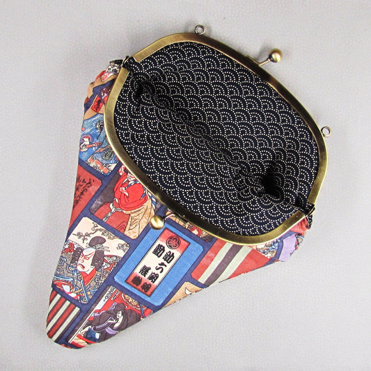 【がま口】 歌舞伎と青海波