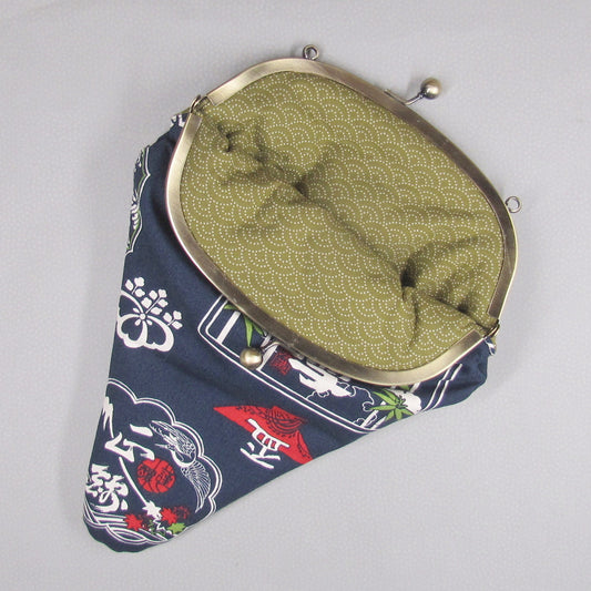 【がま口】 日本酒と青海波