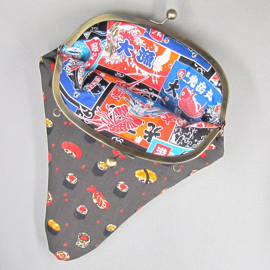 【がま口】 寿司と大漁旗