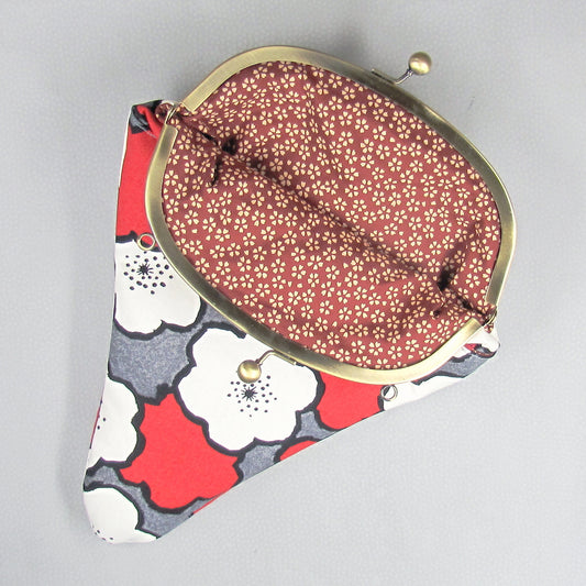 【がま口】 白梅と桜小紋