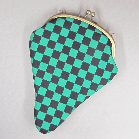 【生地B】市松 緑黒小柄