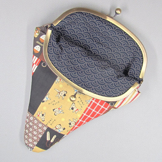 【がま口】 関取&和柄と青海波