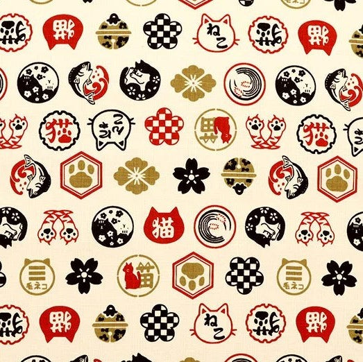 【生地A】福ネコ キナリ