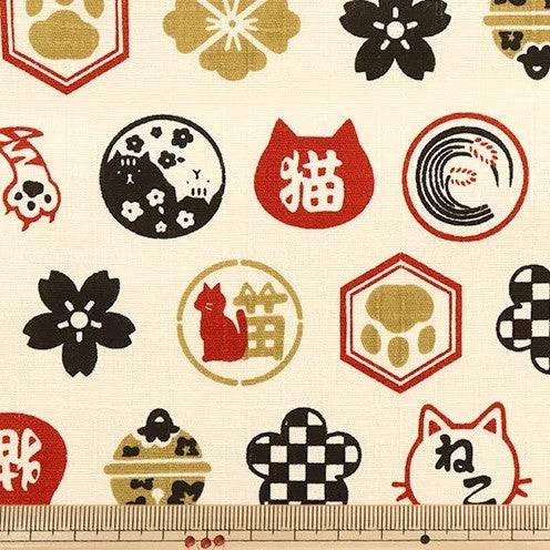 【生地A】福ネコ キナリ