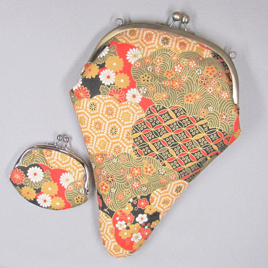 【がま口】 菊花亀甲 コインケースセット