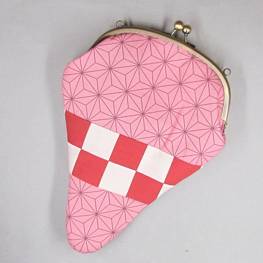 【がま口】 麻の葉&市松と桜小紋