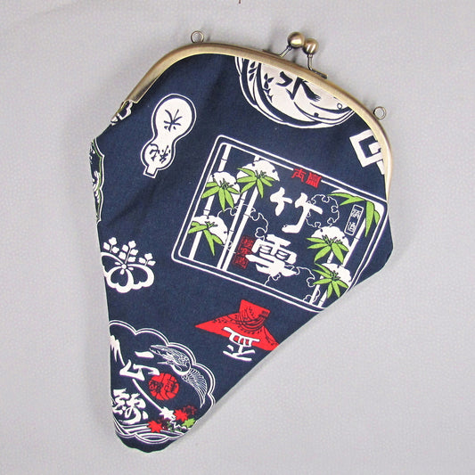 【がま口】 日本酒と青海波