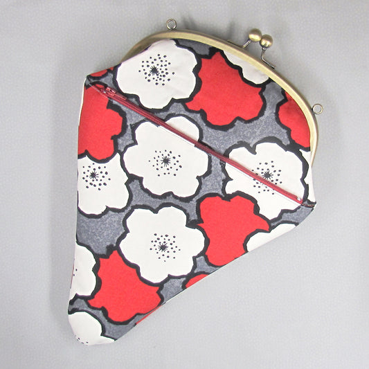 【がま口】 白梅と桜小紋