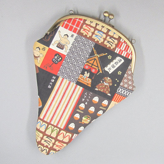 【がま口】 関取&和柄と青海波