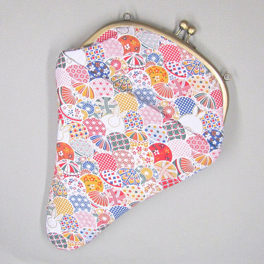 【がま口】 毬うさぎと鹿の子